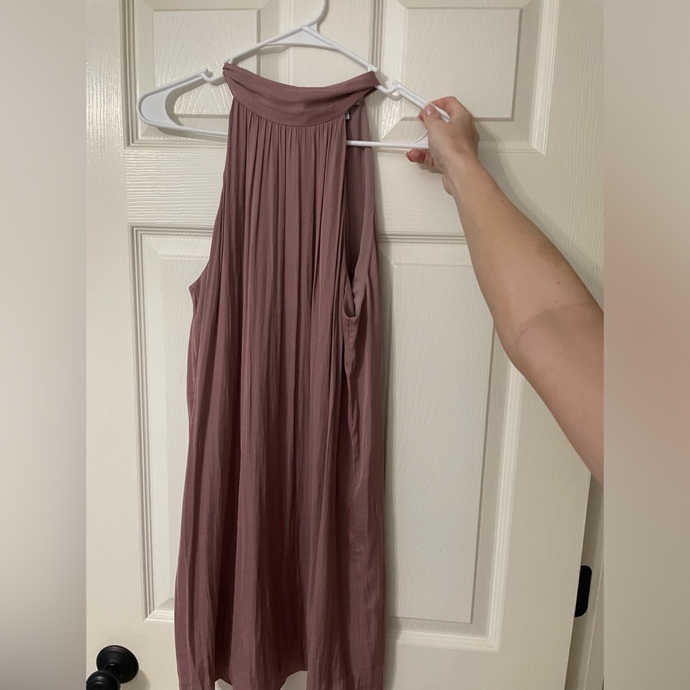mauve halter neck dress that ties in back